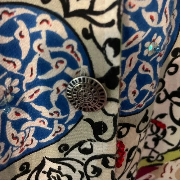 Vintage 90s rainbow colored funky print cotton jacket modern size Large - Picture 5 of 10